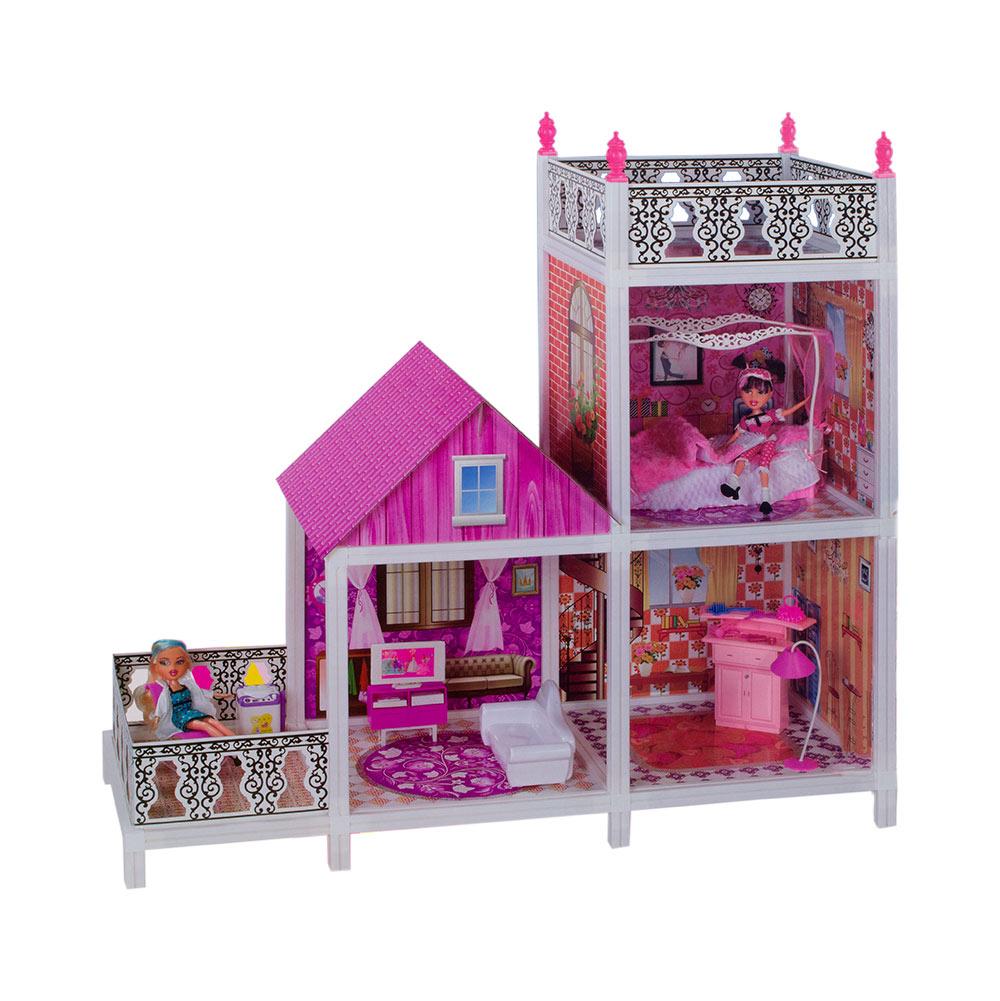 Кукольный домик для кукол GIRL VILLA с куклами и мебелью (101х41х99,5), арт. 66891