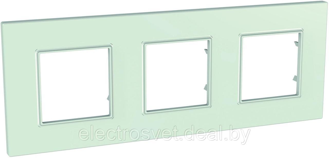 Рамка Unica Quadro 3 места матовое стекло - фото 1 - id-p104189175