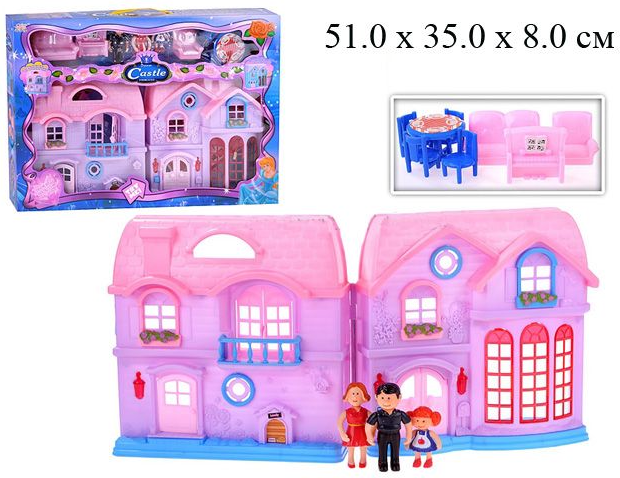 Кукольный домик для кукол Castle с фигурками, свет/звук (31х31х34), арт. 8062 - фото 1 - id-p104189155