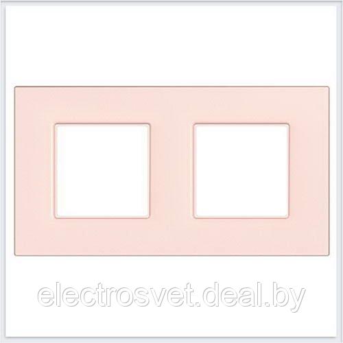 Рамка Unica Quadro 2 места розовый жемчуг - фото 1 - id-p104189926