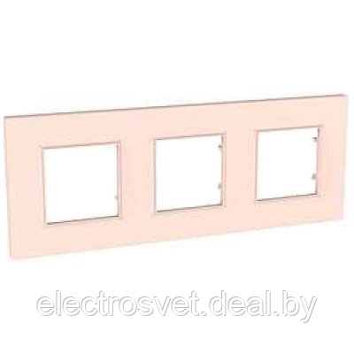 Рамка Unica Quadro 3 места розовый жемчуг - фото 1 - id-p104189928