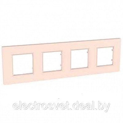Рамка Unica Quadro 4 места розовый жемчуг - фото 1 - id-p104189933