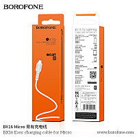 Дата-кабель BOROFONE BX16 Micro (1м., 2A) цвет: белый