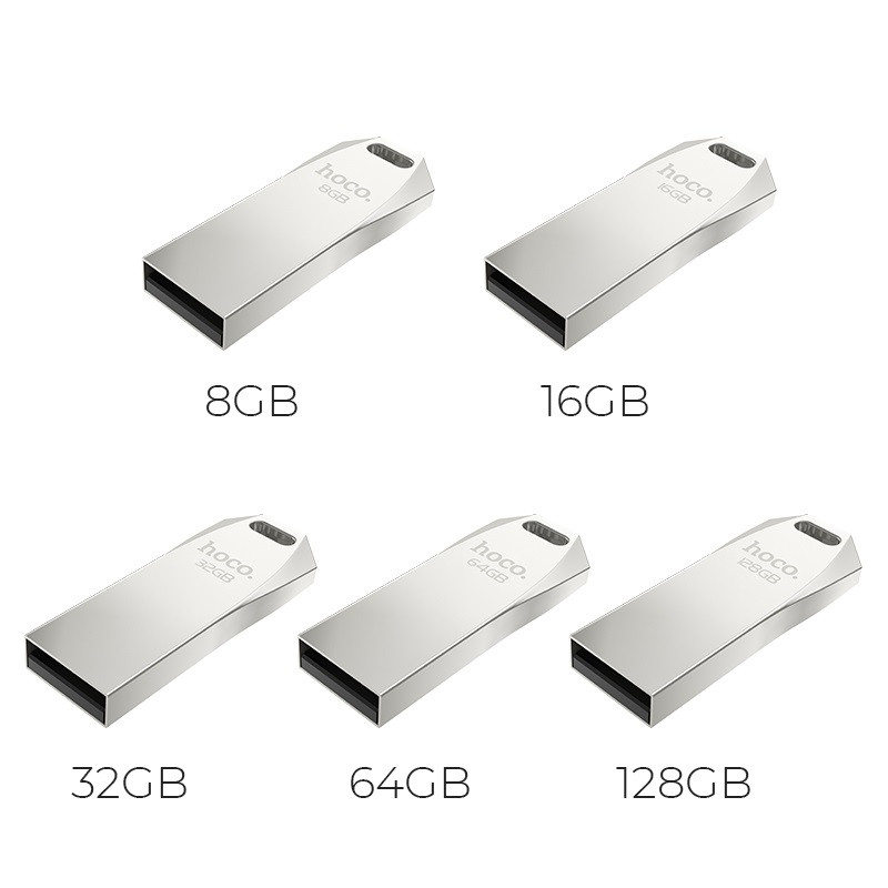 USB флэш-диск HOCO 64Gb UD4 USB2.0 металл. корпус цвет: серебристый