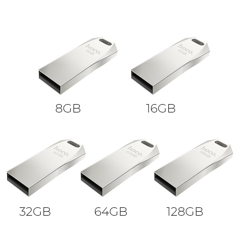 USB флэш-диск HOCO 64Gb UD4 USB2.0 металл. корпус цвет: серебристый - фото 1 - id-p104203532