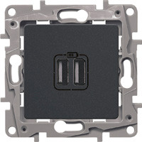 Etika - Зарядное устройство с двумя USB-разъемами, 240В/5В, 2400мА. (антрацит) 672694 - фото 1 - id-p104226047
