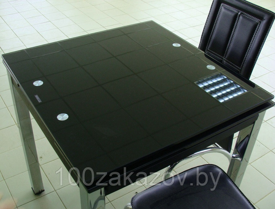 Стеклянный кухонный стол 800/1300*800. Раздвижной стол трансформер DT 586-2 - фото 2 - id-p5603597