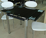 Стеклянный  кухонный стол 800/1300*800.  Раздвижной  стол трансформер DT 586-2, фото 4