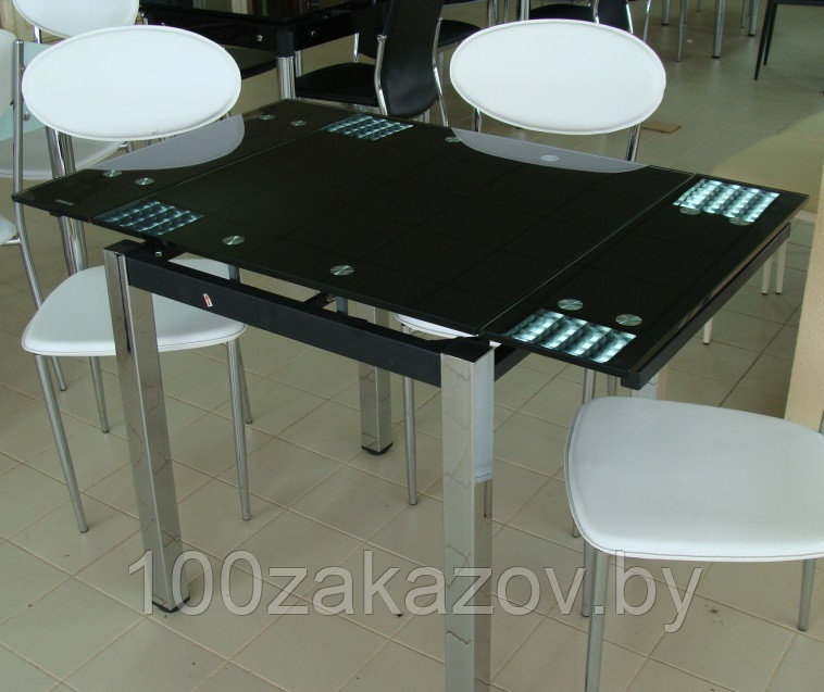 Стеклянный кухонный стол 800/1300*800. Раздвижной стол трансформер DT 586-2 - фото 4 - id-p5603597