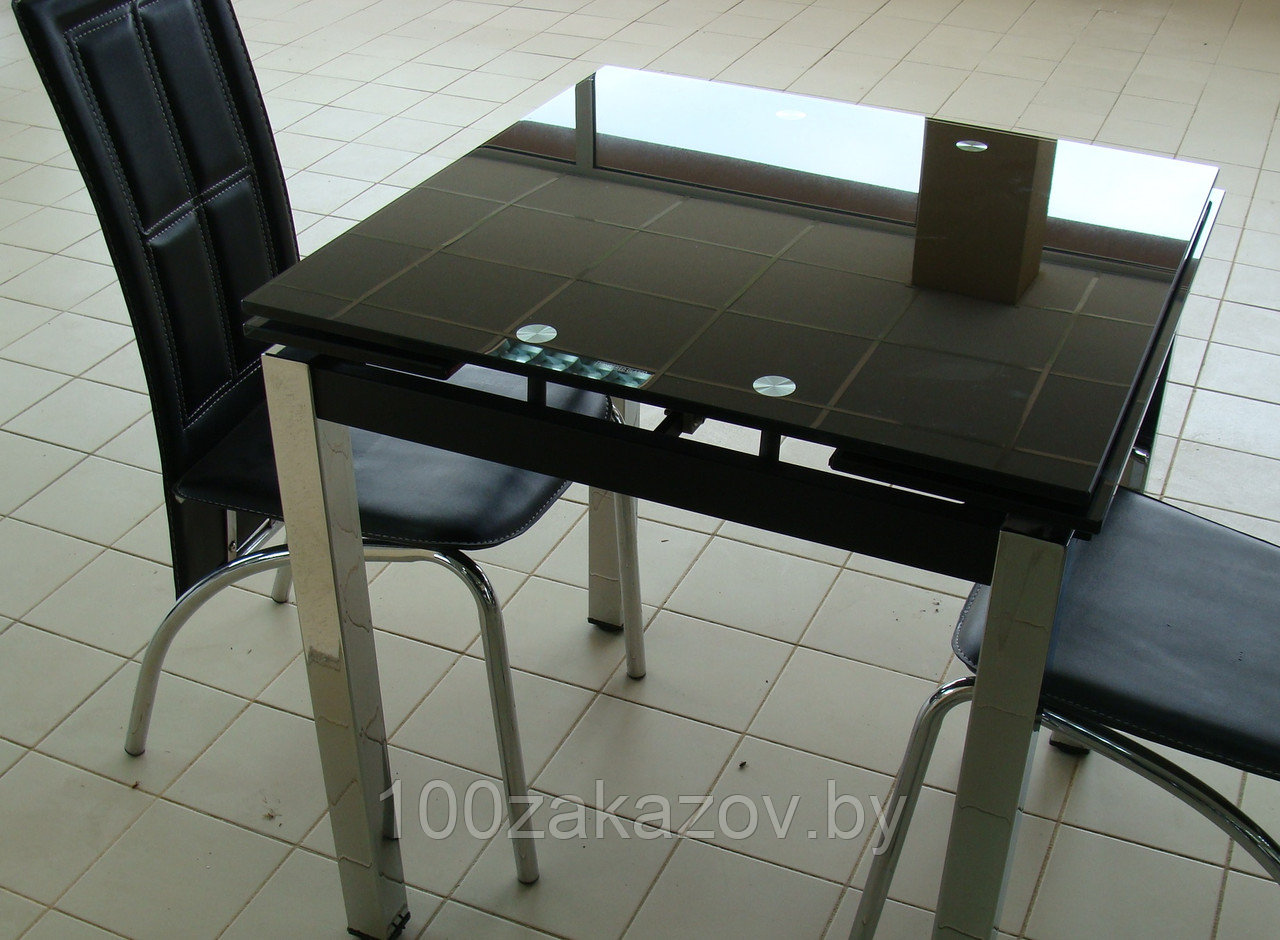 Стеклянный кухонный стол 800/1300*800. Раздвижной стол трансформер DT 586-2 - фото 5 - id-p5603597