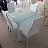 Стеклянный  кухонный стол.  Раздвижной  стол трансформер DT 586-1 белый