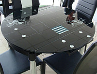 Стеклянный раздвижной стол 595*980 Кухонный стол трансформер 6069-2 Обеденный стол