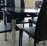 Стеклянный  раздвижной  стол 595*980 Кухонный стол трансформер 6069-2 Обеденный стол, фото 3