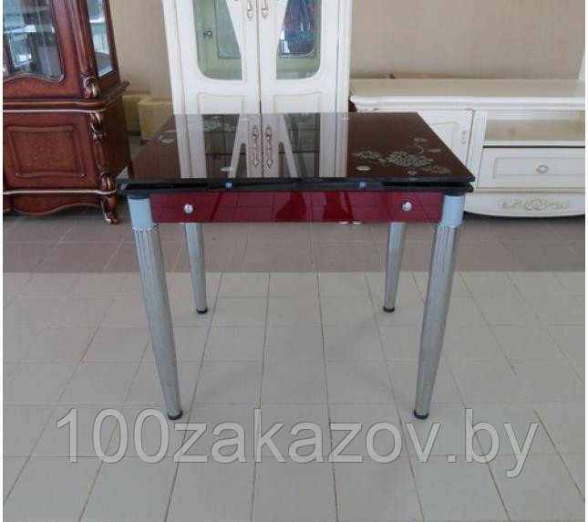 Стеклянный кухонный стол.Раздвижной обеденный стол трансформер 6069-3 - фото 5 - id-p5603611
