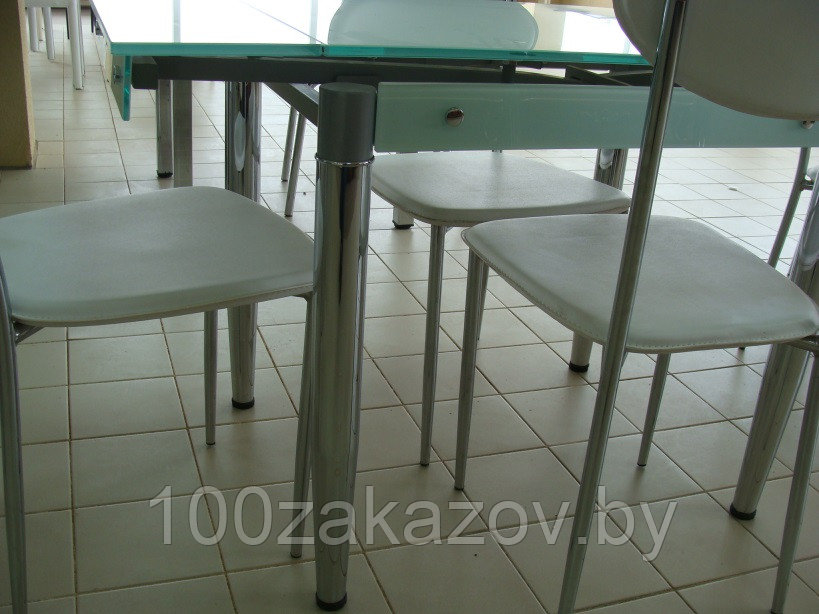 Стеклянный кухонный стол 800/1200*650. Раздвижной стол трансформер 6069-3 - фото 3 - id-p5622044