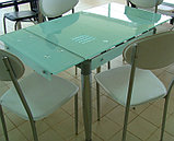 Стеклянный  кухонный стол 800/1200*650.  Раздвижной  стол трансформер 6069-3, фото 4