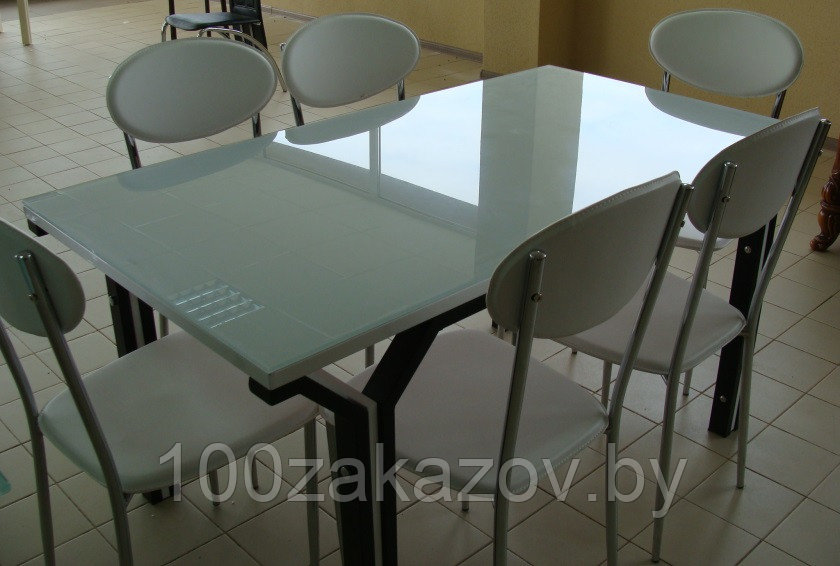 Стеклянный кухонный стол 1500*800. (DT1100) - фото 5 - id-p5603622