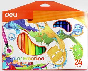 Фломастеры DELI Сolor Emotion 24 цвета (цена с НДС)