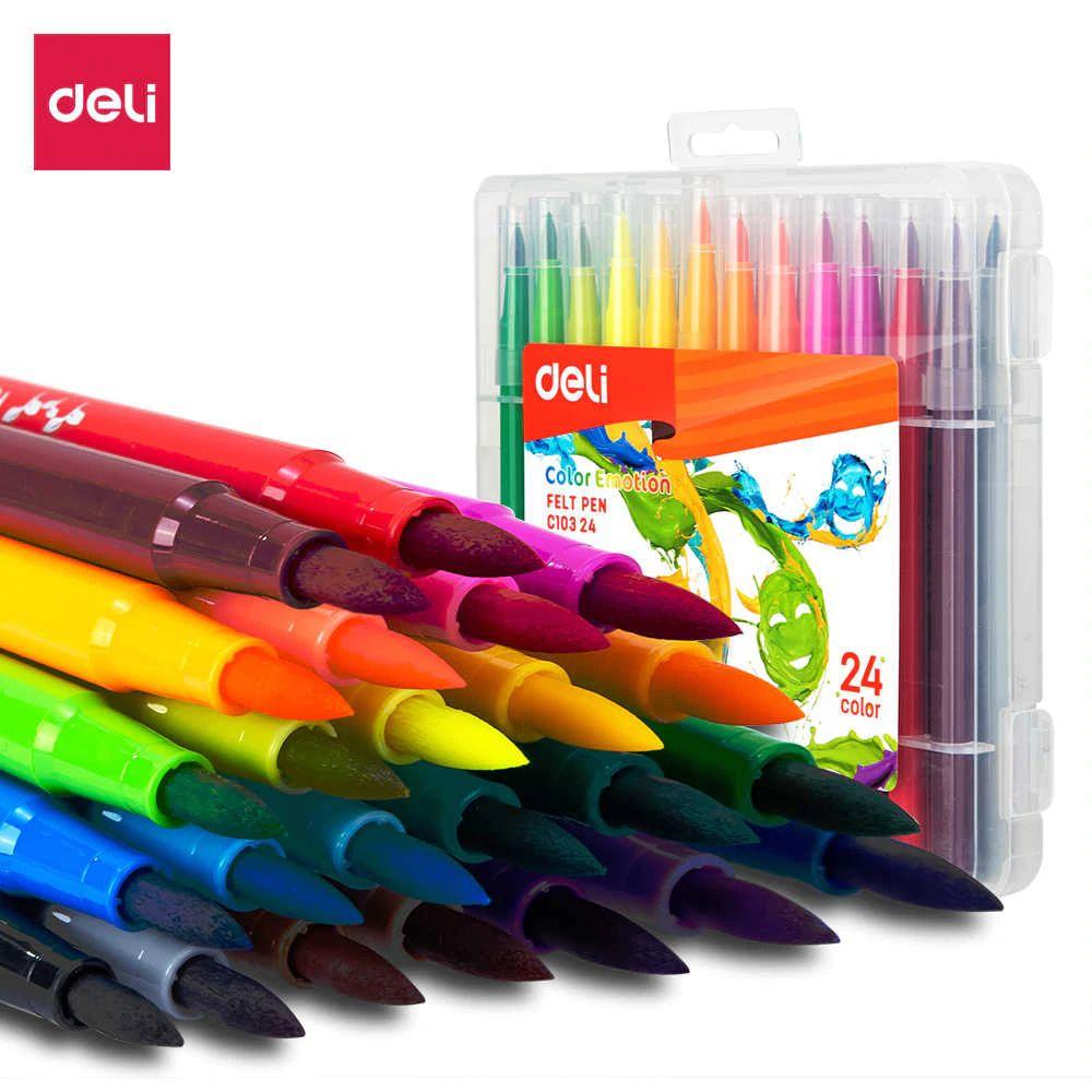 Фломастеры DELI Сolor Emotion 24 цвета в пенале (Цена с НДС) - фото 2 - id-p99352254