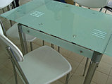 Стеклянный  обеденный стол 800/1200*650.  Раздвижной  стол трансформер 6069-3, фото 2