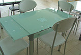 Стеклянный  обеденный стол 800/1200*650.  Раздвижной  стол трансформер 6069-3, фото 3