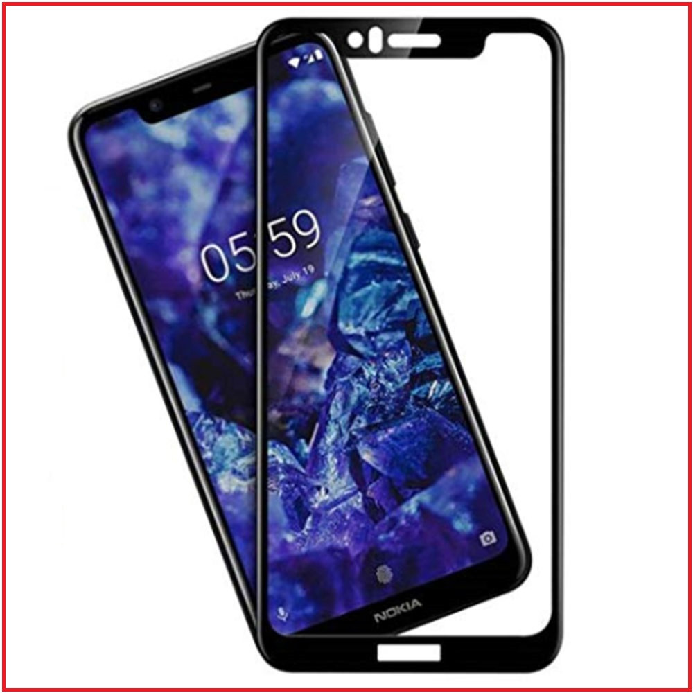 Защитное стекло Full-Screen для Nokia 5.1 Plus / 5.1+ 2018 черный (5D-9D с полной проклейкой) - фото 2 - id-p104286455
