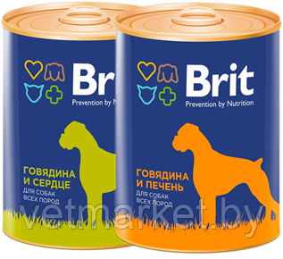 Консервы для собак - Brit Premium 850г, (сердце и печень) - фото 1 - id-p104287671