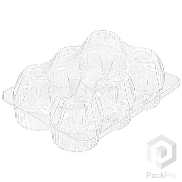 Упаковка для пирожных на 6 секций (размер ячейки: 48*48 мм) ПР-К 53С6