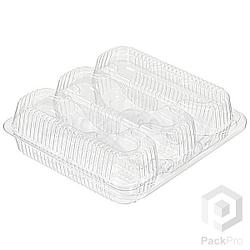 Упаковка для пирожных на 3 секции (размер ячейки: 120*45*55 мм) ИП-28С3