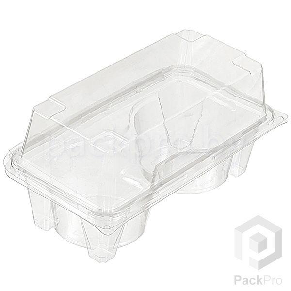 Упаковка для пирожных на 2 секции (размер ячейки: 87*75 мм) ПР-ПК-62С2 - фото 1 - id-p104296454