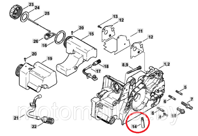 maslianiy nasos dlia benzopily Stihl Ms 180 , 170 motomarket.by