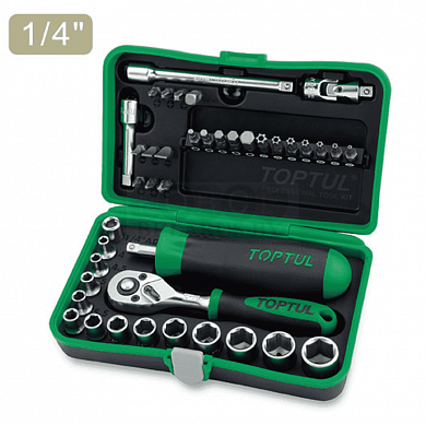 Набор головок и бит 1/4" 4-14мм 6гр. 41предм. TOPTUL (GADW4101)