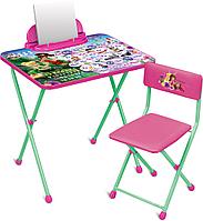 Детский складной столик со стульчиком  "Феи" с азбукой арт. Д2Ф1