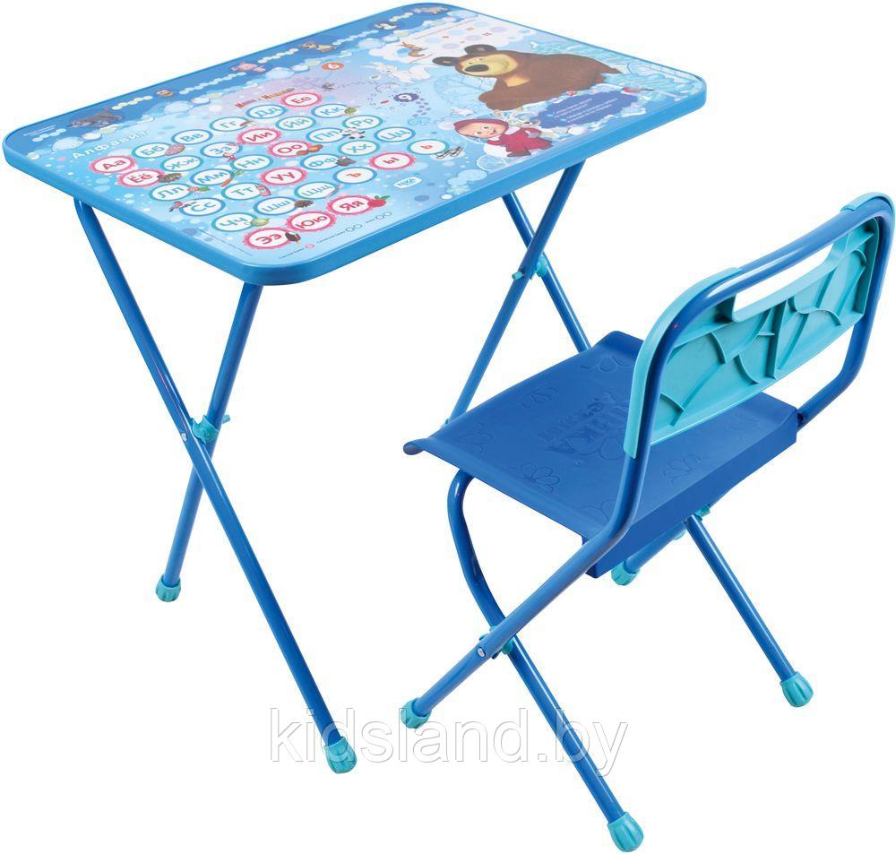 Детский складной столик со стульчиком  "Маша и Медведь" с азбукой арт. КП2/18