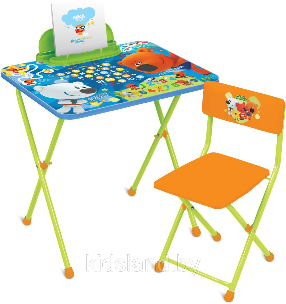 Детский складной столик со стульчиком  "Ми-Ми-Мишки" с азбукой арт. ММ1/1