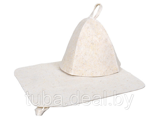 Набор для бани из 2-х предметов (шапка, коврик), белый, Hot Pot - фото 1 - id-p104349480
