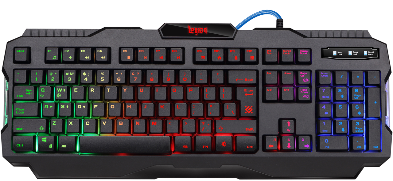 Проводная игровая клавиатура Defender Legion GK-010DL RU,RGB подсветка,19 Anti-Ghost