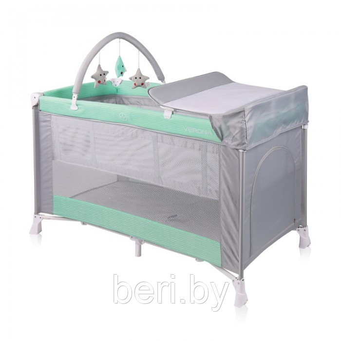 Манеж двухуровневый Lorelli VERONA 2 PLUS, манеж-кровать с пеленальной доской, разные цвета - фото 1 - id-p104391740
