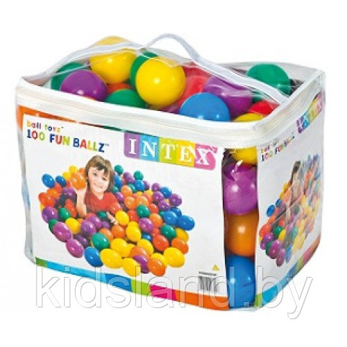 Мячики - шарики для сухого бассейна Intex 49600 Fun Ballz (100шт/8см) - фото 1 - id-p104433118