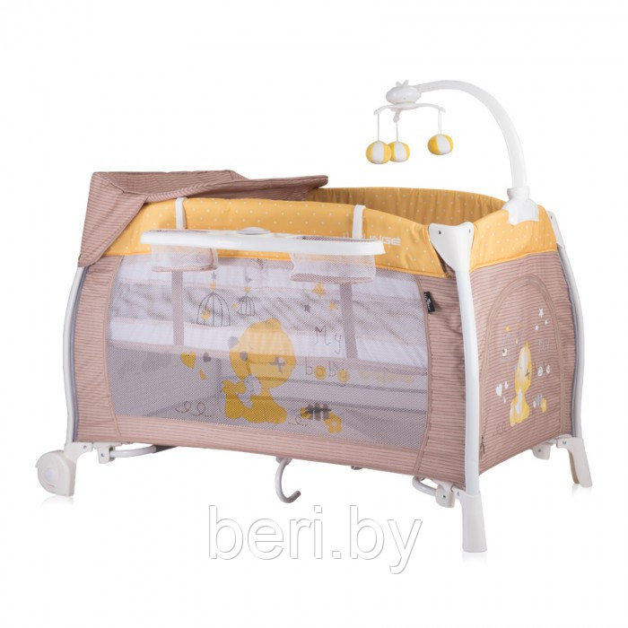 Манеж двухуровневый Lorelli ILOUNGE, манеж-кровать с качалкой, разные цвета - фото 2 - id-p104439960