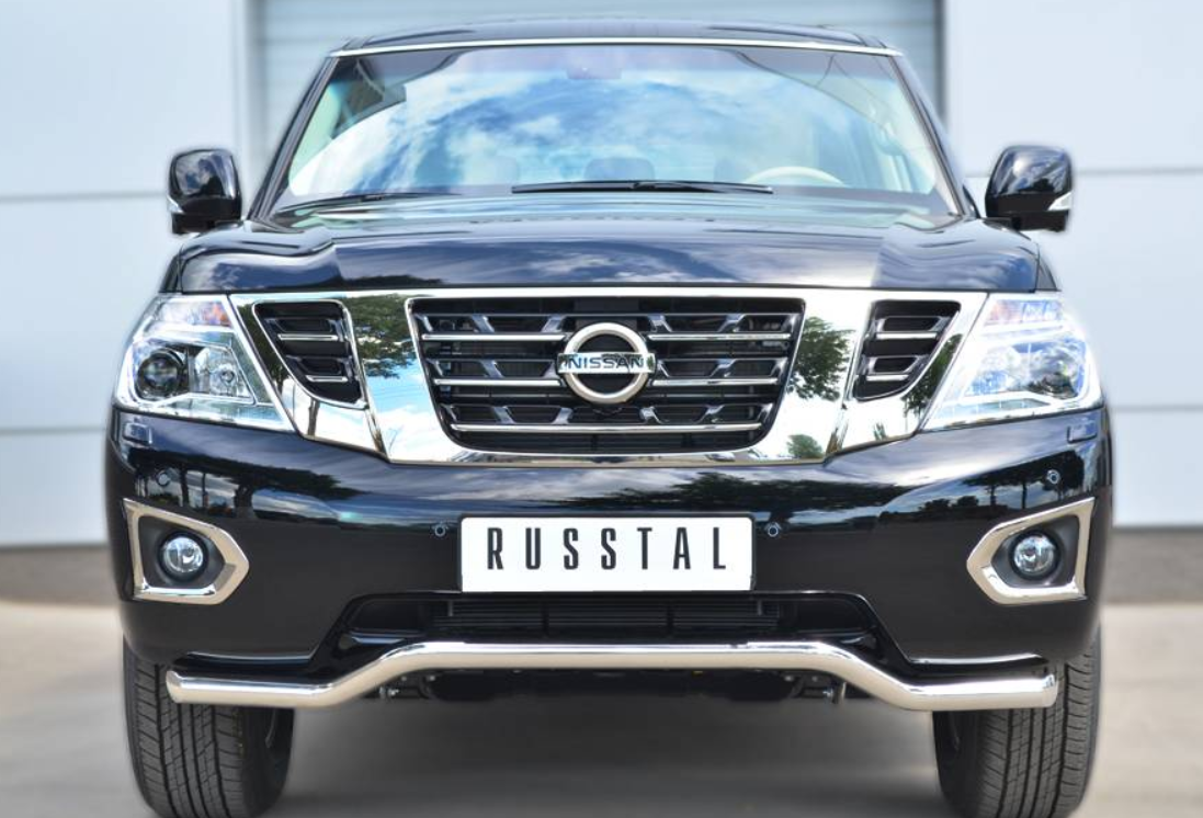 Защита переднего бампера d63 (волна) Nissan Patrol (2014-2019)