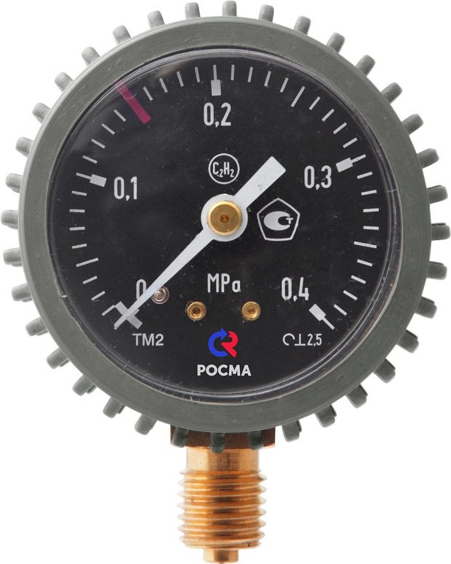 Манометр сварочный ТМ-210Р.00(0-0,4МРа)M12x1,5.2,5. С2Н2