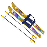 Лыжи детские "Олимпик-спорт", длина 66 см, палки 75 см (в сетке)