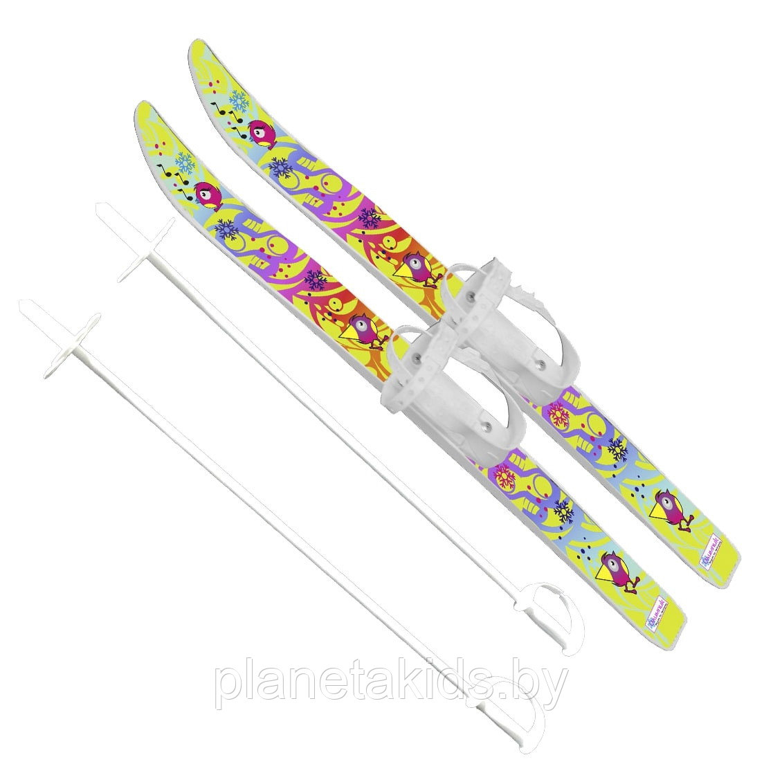 Лыжи детские "Лыжики пыжики" с палками (в сетке, длина 75 см) 330061-00 - фото 1 - id-p104455044