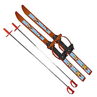Лыжи детские "Вираж-спорт" с креплением "цикл", с палками (в сетке, длина 100 см) 7085-00