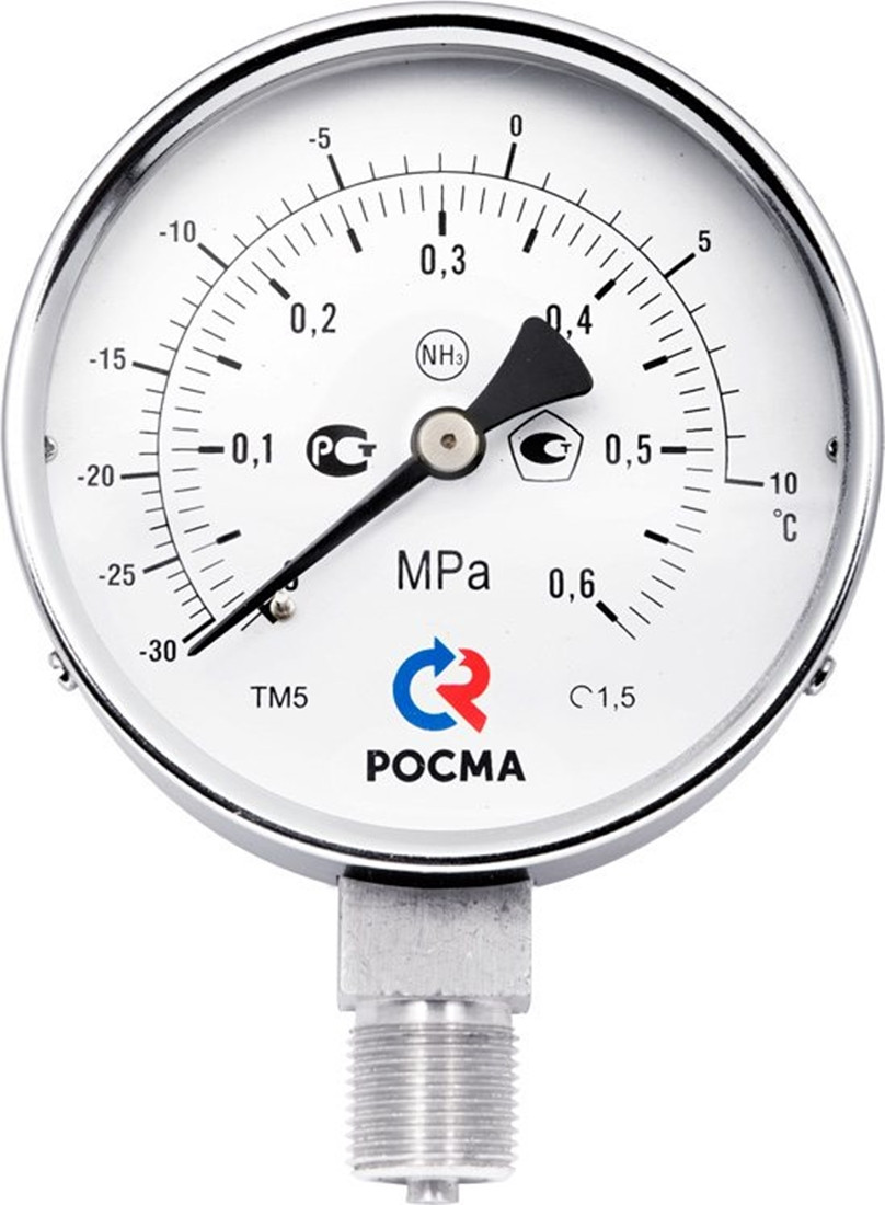 Манометр ТМ-511Р.00 (0-1MPa)(-30...+25C)G1/2.1,5 NH3 Аммиак