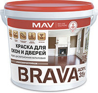 Краска для окон и дверей BRAVA АCRYL 35у белая 11 л.