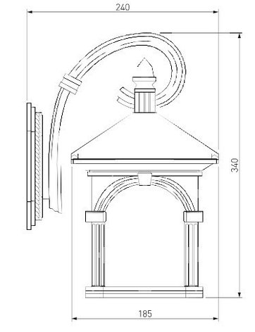 Настенный уличный светильник Corvus D GL 1021D капучино, фото 2