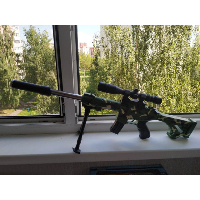 Пневматическая штурмовая винтовка с глушителем и оптическим прицелом - фото 3 - id-p104557143