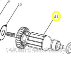 Якорь ротор для WS1014S WORTEX SP-DP1808-11 - фото 1 - id-p104552881